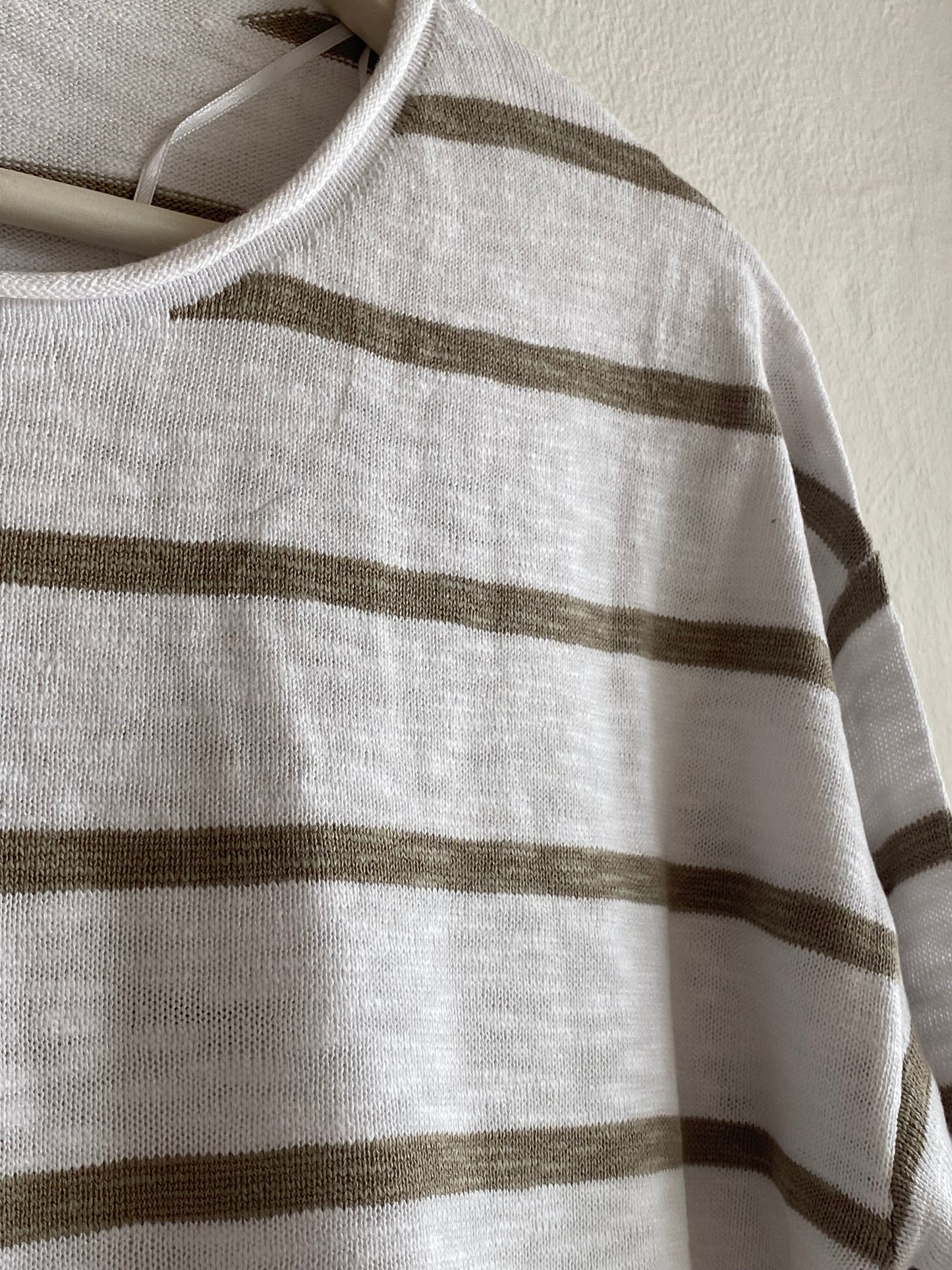 MINNIE TOP - KHAKI STRIPE