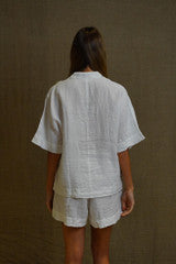 NOEMI HALF SLEEVE TOP - WHITE