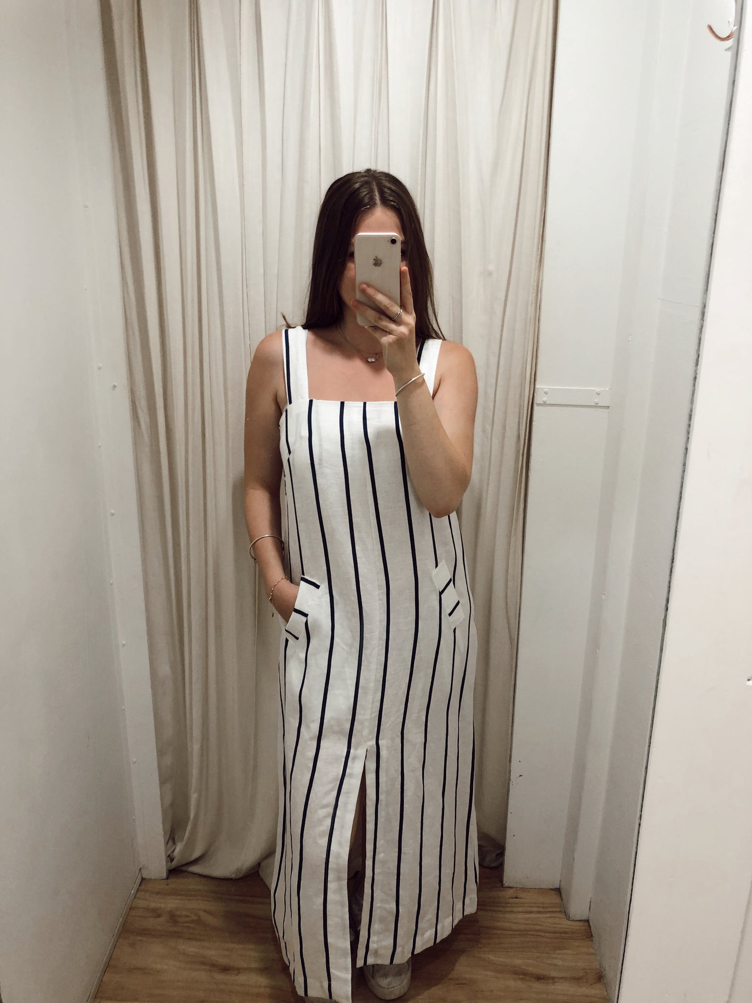 GOLDIE DRESS - NAVY STRIPE