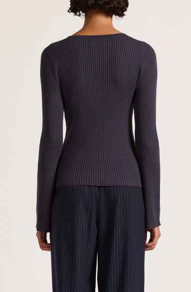 ETTIENE KNIT CARDIGAN - INDIGO