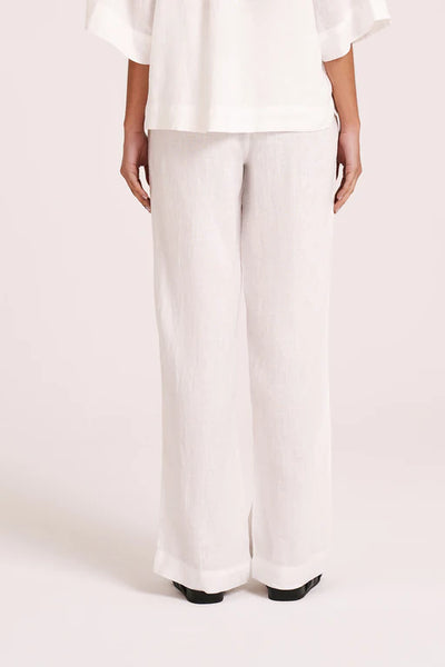 LOUNGE LINEN PANT- WHITE