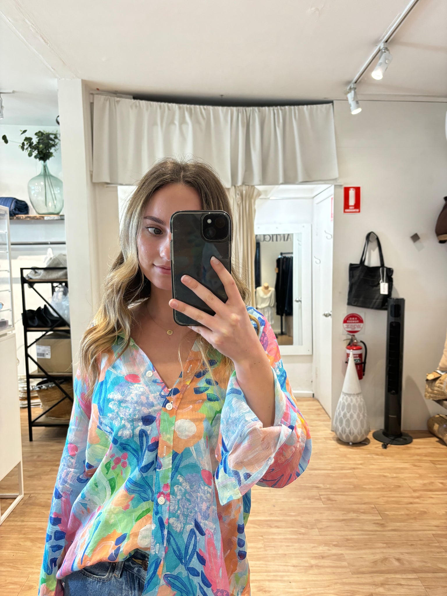 ASTA LINEN PRINT TOP