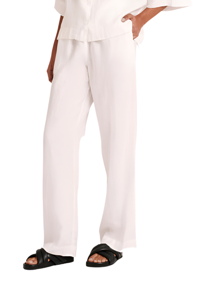 LOUNGE LINEN PANT- WHITE