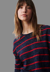 MINNIE TOP -  RED AND NAVY STRIPE