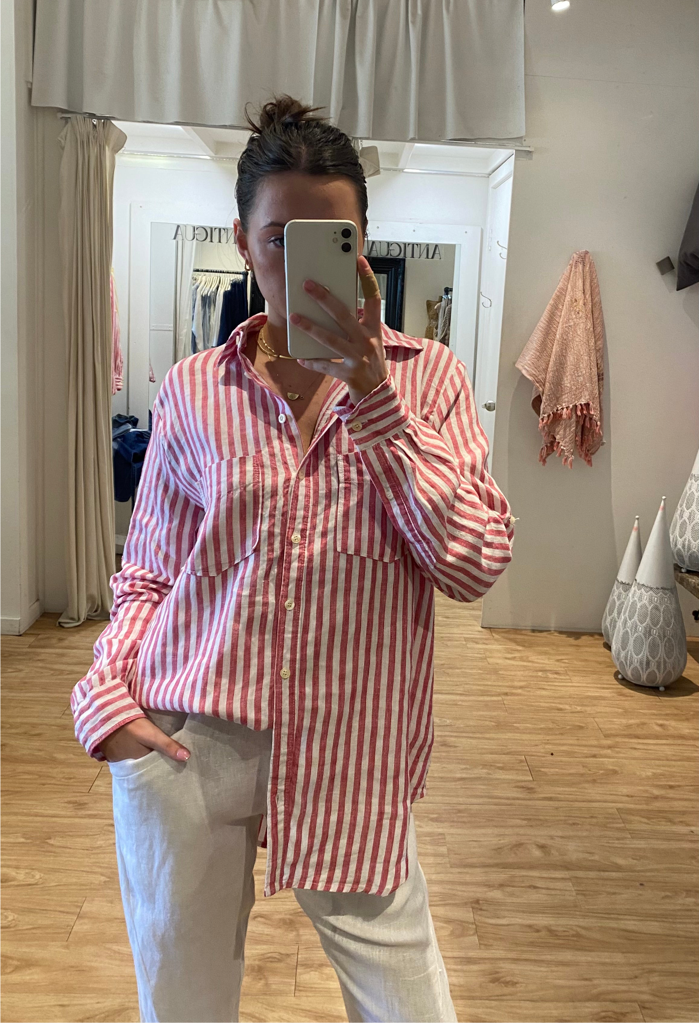 JOURNI LINEN SHIRT - ROSE