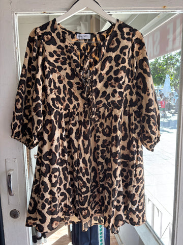 SUNITA DRESS - LEOPARD PRINT