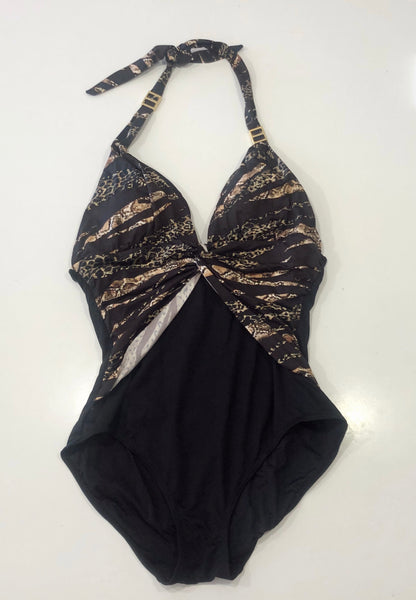 ANIMAL PRINT HALTER SWIMSUIT - ONE PIECE