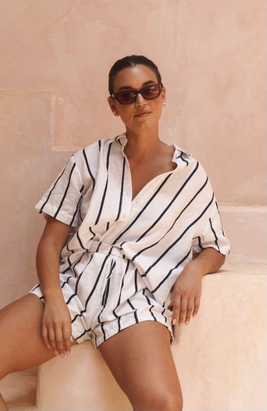 MAC SHORT- NAVY STRIPE