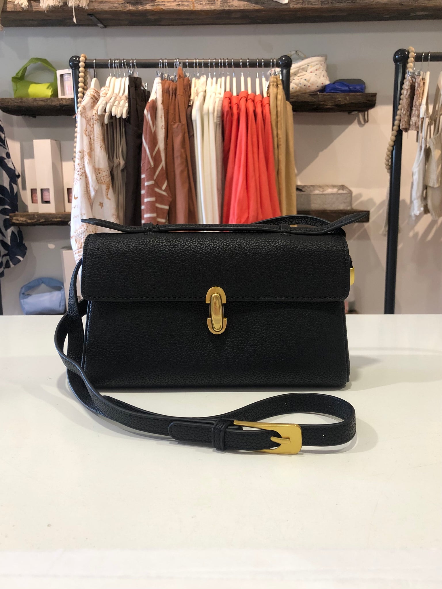 KATHERINE VEGAN LEATHER BAG - Black