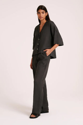 LOUNGE LINEN PANT- COAL