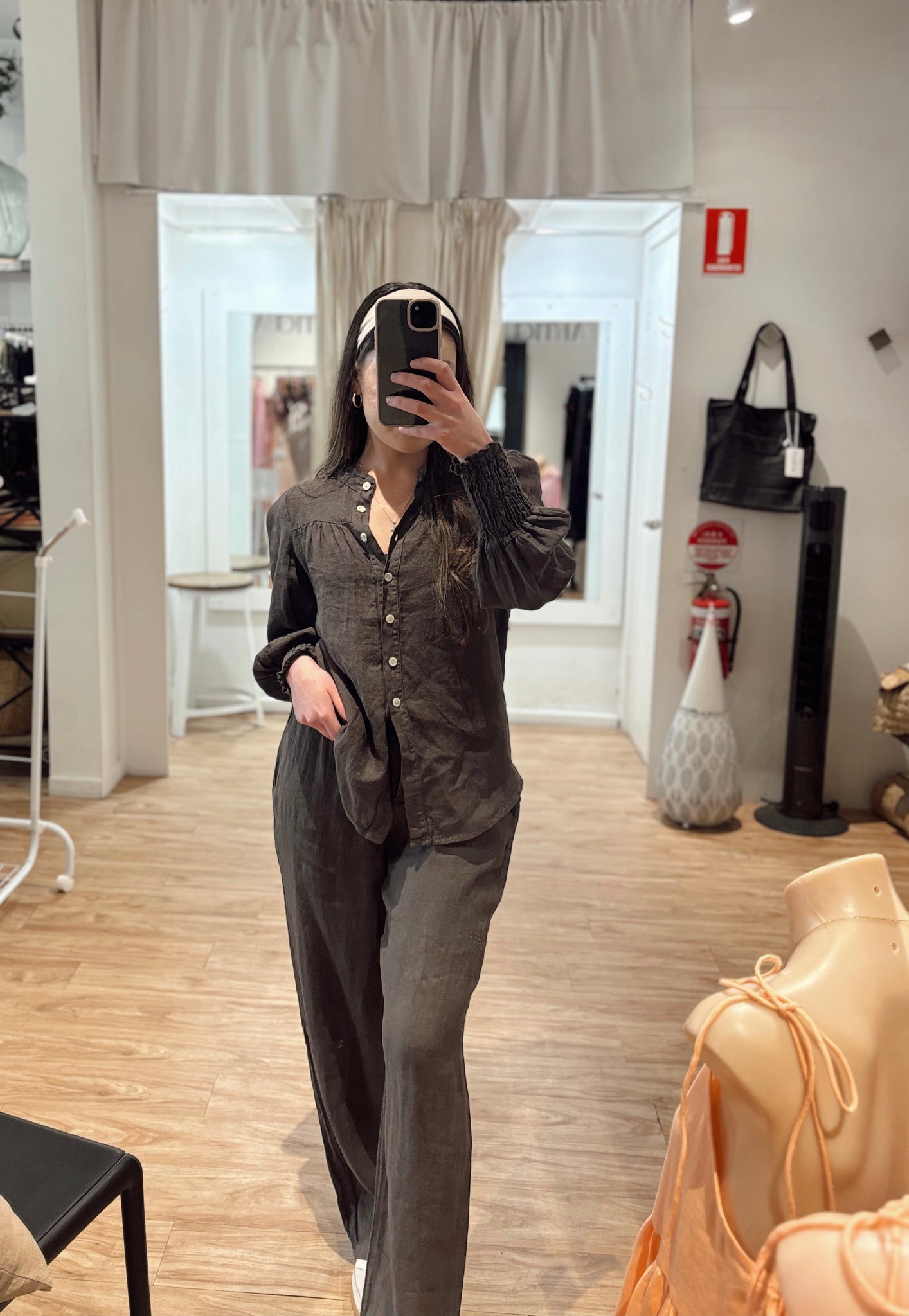 GELSO LINEN PANTS - CHOCOLATE