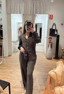 GELSO LINEN PANTS - CHOCOLATE