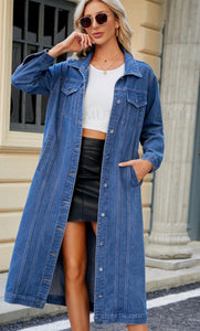 BUTTON FRONT DENIM COAT