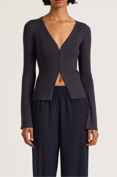 ETTIENE KNIT CARDIGAN - INDIGO