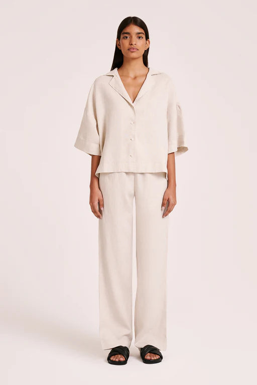 LOUNGE LINEN PANT- NATURAL