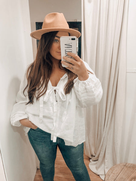 SAMMIE SMOCK BLOUSE - WHITE