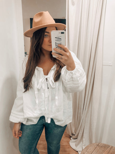 SAMMIE SMOCK BLOUSE - WHITE