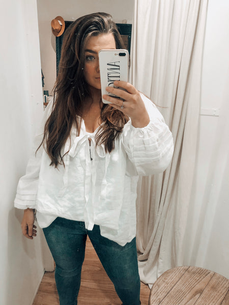 SAMMIE SMOCK BLOUSE - WHITE