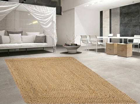 HEMP NATURAL BAGUETTE RUG - 240cm x 300cm