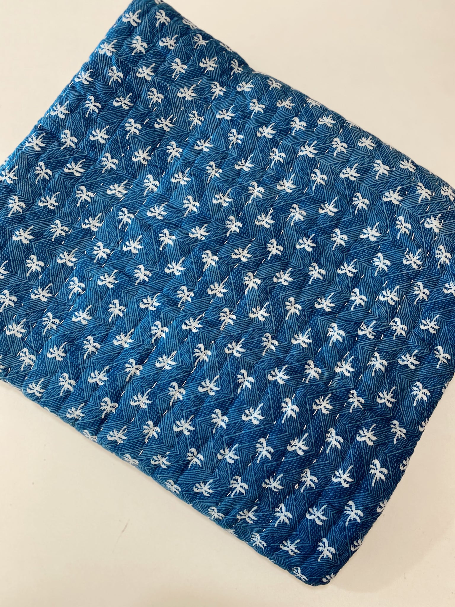 INDIGO PALM TREE BLANKET