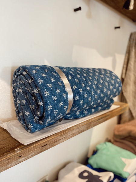 INDIGO PALM TREE BLANKET